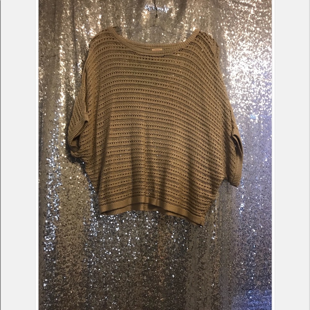 MOSSIMO Nude Crochet Dolman Sleeve Top